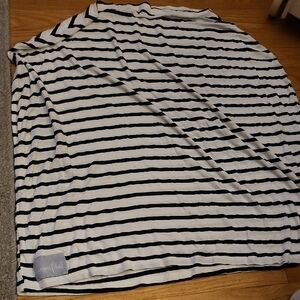 Copper Pearl Black and White Striped Nursing Cover Or Carseat Cover